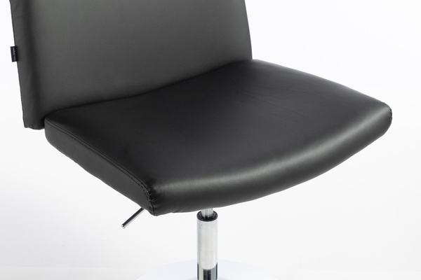 HR150N Fekete Modern Műbőr Szék Krómozott lábbal