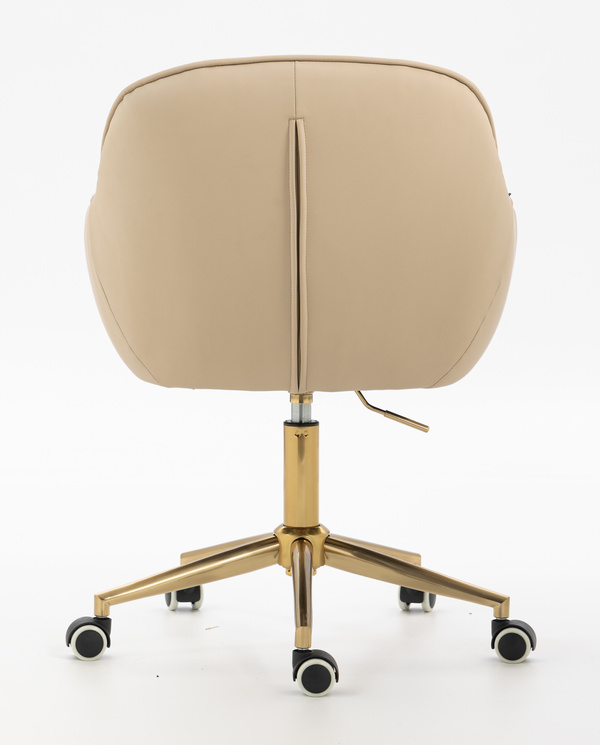 HR2055K Krémszínű Modern Műbőr Szék Aany lábbal