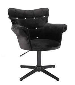 HR804CCROSS Fekete modern velúr szék fekete lábbal