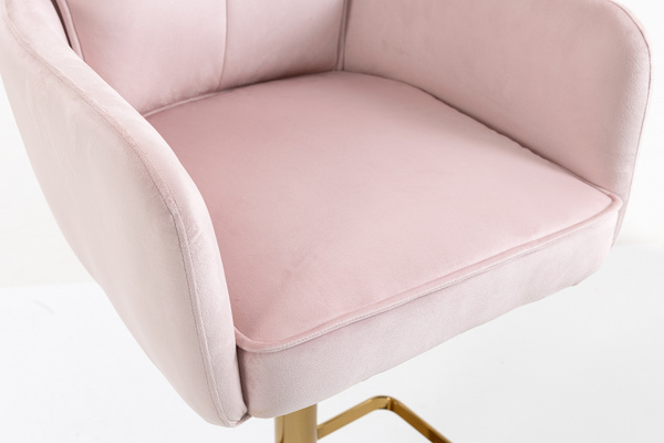 HR250KW Púder Rózsaszín modern velúr szék arany lábbal