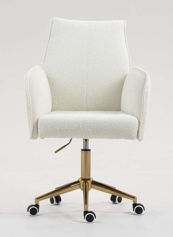 HR280K Krémszínű modern boucle szék arany lábbal