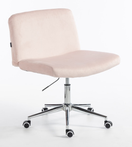 HR150K Púder Rózsaszín Modern Velúr Szék Krómozott lábbal