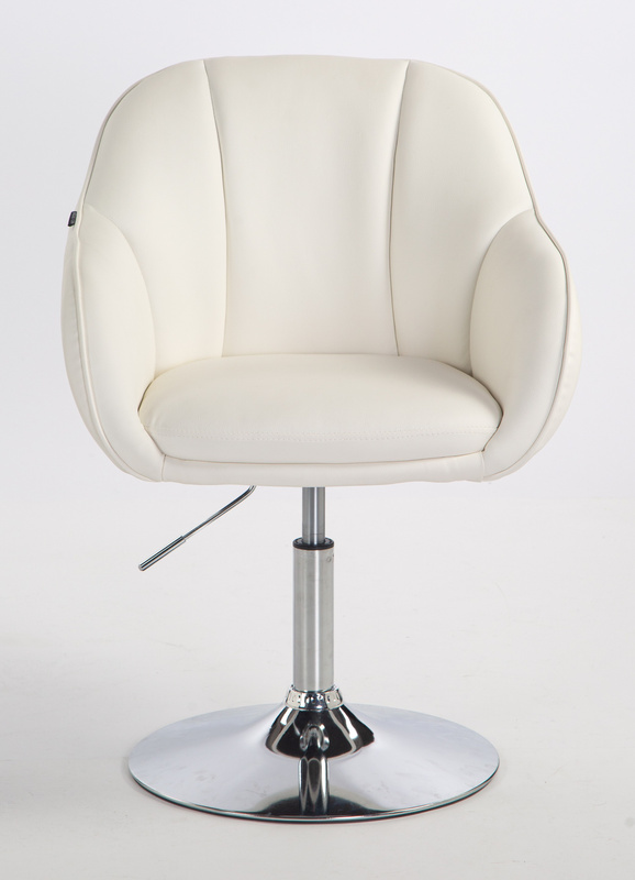 HR2055N Fehér Modern Műbőr Szék Krómozott lábbal