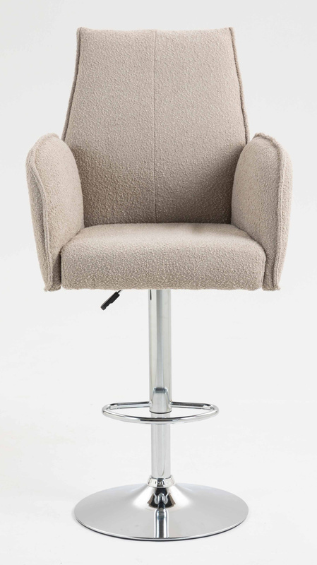HR280W Latte modern boucle szék krómozott lábbal