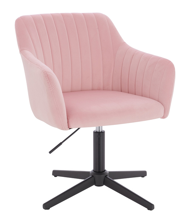 HR190CROSS Púder Rózsaszín Modern Velúr Szék Fekete lábbal