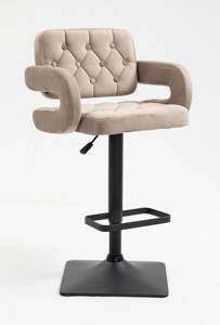 HR8403KW Latte modern velúr szék fekete lábbal