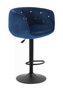 HR333CW Tengerkék modern velúr szék fekete lábbal