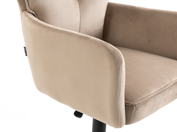 HR250W Latte modern velúr szék fekete lábbal