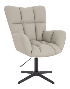 HR650CROSS Ecru Műbőr Premium Soft szék fekete lábbal