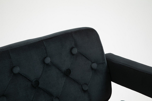 HR8403W Fekete modern velúr szék krómozott lábbal