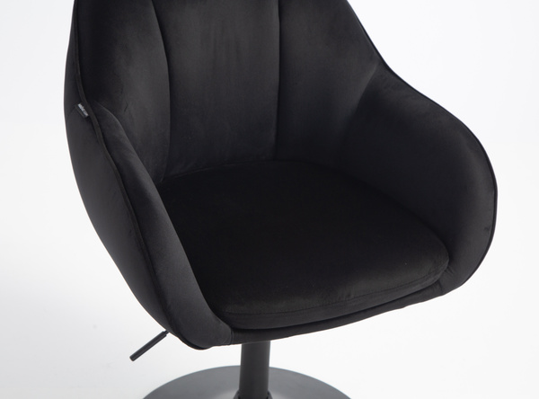 HR2055N Fekete Modern Velúr Szék Fekete lábbal
