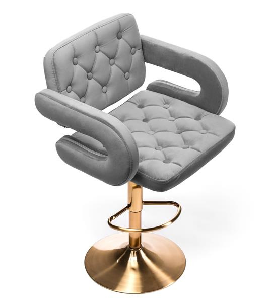 HR8403W Acél modern velúr szék arany lábbal