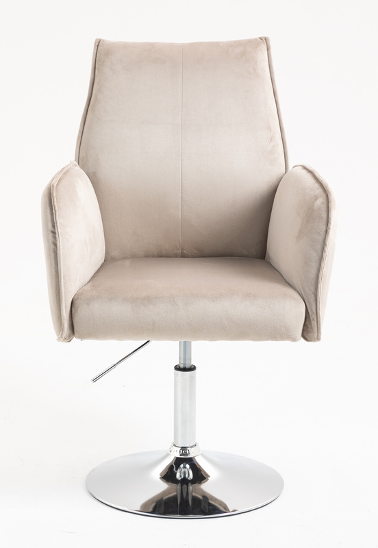 HR280N Latte Modern Velúr Szék Krómozott lábbal