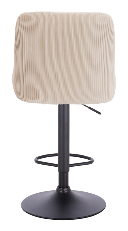 HR920W Krémszínű Modern Velúr Szék Fekete lábbal