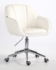 HR2055K Fehér Modern Műbőr Szék Krómozott lábbal
