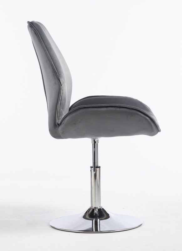 HR350N Grafit modern velúr szék krómozott lábbal