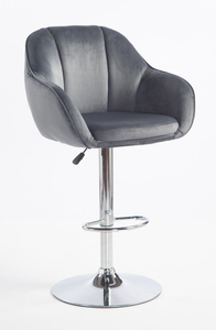 HR2055W Grafit Modern Velúr Szék Krómozott lábbal