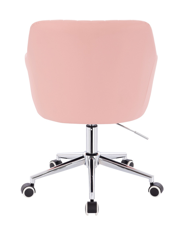 HC190K Rózsaszín Modern Műbőr Szék Krómozott lábbal