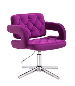 HR8403CROSS Fukszia modern velúr szék krómozott lábbal