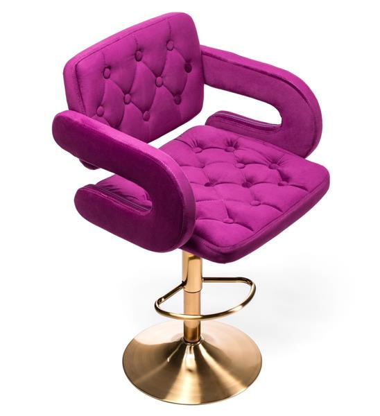 HR8403W Fukszia modern velúr szék arany lábbal