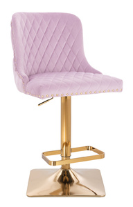 HR940KW Halványlila Modern Velúr Szék Arany lábbal