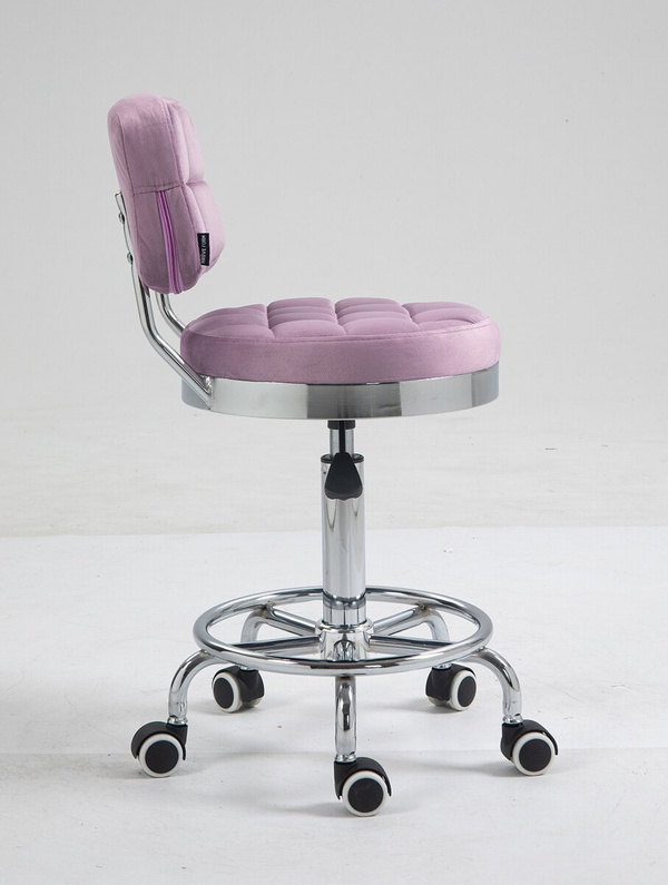 HC636 Halványlila modern velúr szék krómozott lábbal