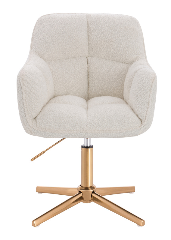 HR550CROSS Krémszínű modern boucle  szék arany lábbal