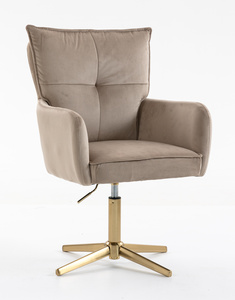 HR250CROSS Latte modern velúr szék arany lábbal