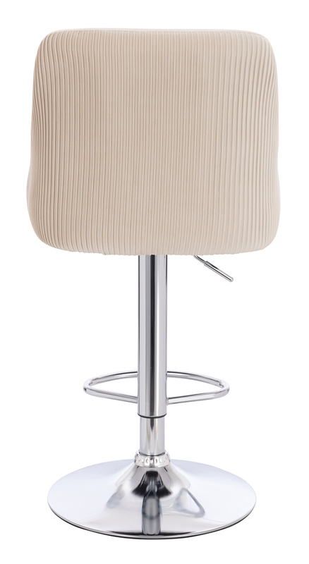HR920W Krémszínű Modern Velúr Szék Krómozott lábbal