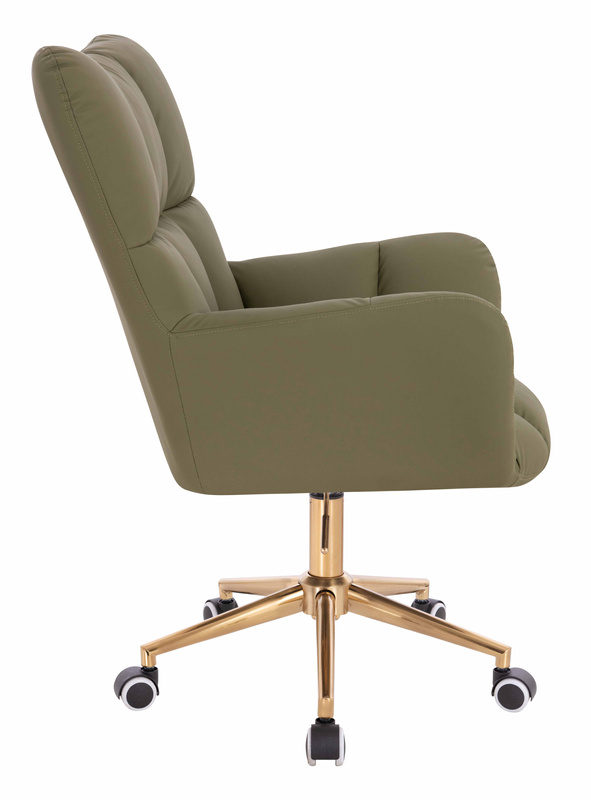 HR650K Khaki Műbőr Premium Soft szék arany lábbal
