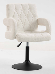 HR8404N Krémszínű Boucle szék fekete lábbal