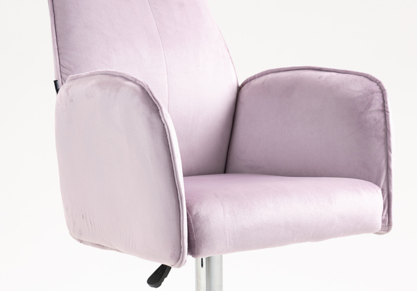 HR280W Halványlila Modern Velúr Szék Krómozott lábbal