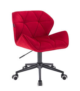 HR111K Vörös modern velúr szék fekete lábbal