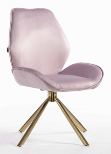 HR350 CSILLAGLÁB Halványlila modern velúr szék arany lábbal