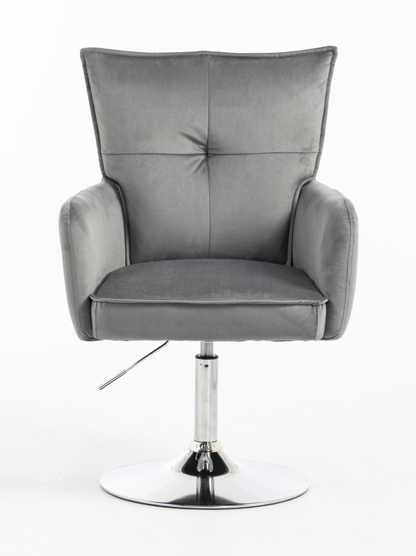 HR250N Grafit modern velúr szék krómozott lábbal