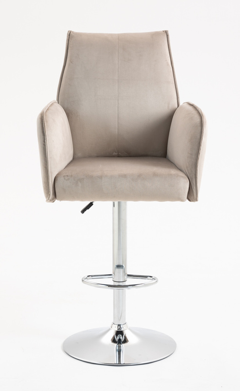 HR280W Latte Modern Velúr Szék Krómozott lábbal