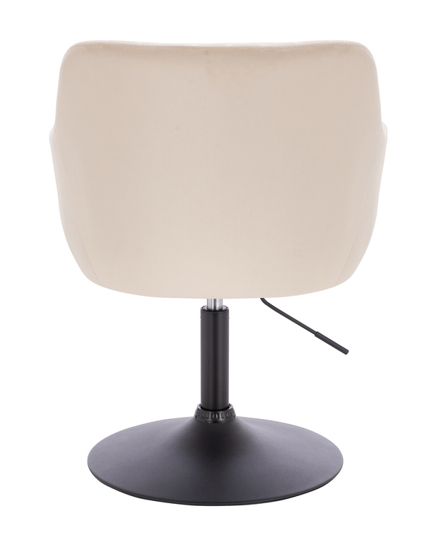 HR190N Krémszínű Modern Velúr Szék Fekete lábbal