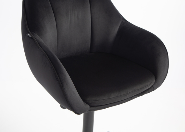 HR2055KW Fekete Modern Velúr Szék Fekete lábbal