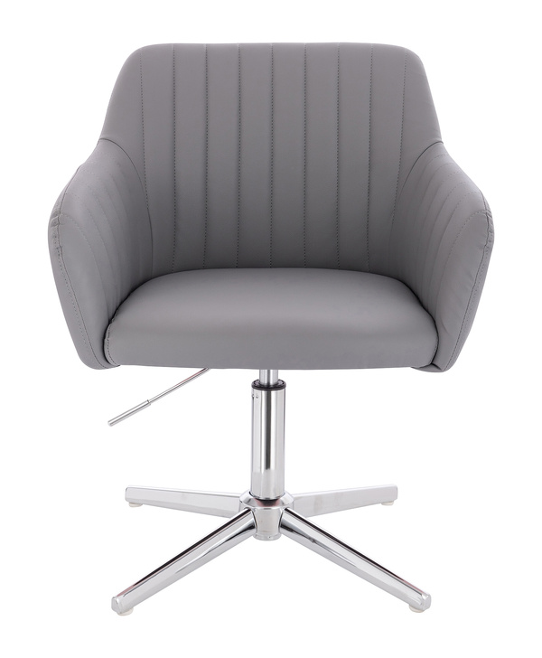 HC190CROSS Szürke Modern Műbőr Szék Krómozott lábbal