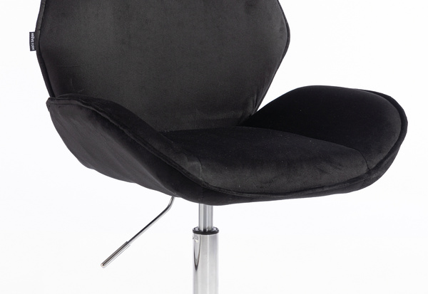 HR350K Fekete modern velúr szék krómozott lábbal