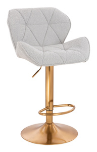 HR111W Szürke modern boucle szék arany lábbal