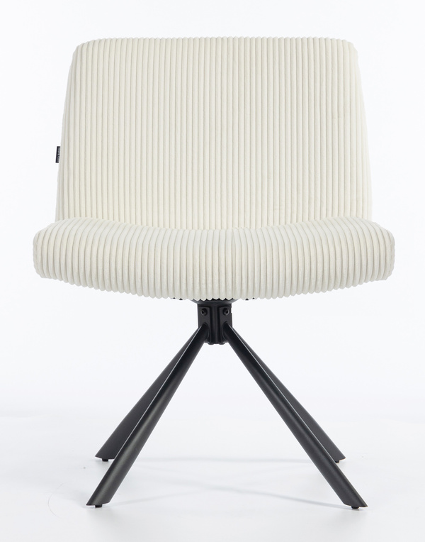 HR150 CSILLAGLÁB Fehér Modern Kordbársony Szék Fekete lábbal