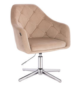 HR831CROSS Latte modern velúr szék krómozott lábbal