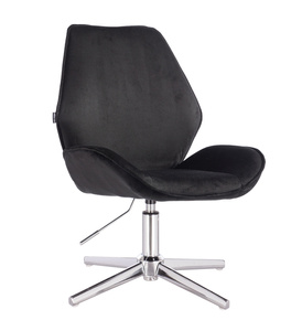 HR350CROSS Fekete modern velúr szék krómozott lábbal