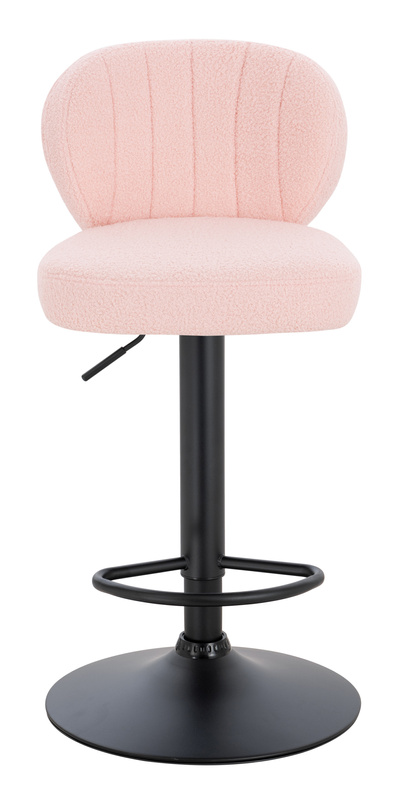 HR193W Púder Rózsaszín modern boucle szék fekete lábbal