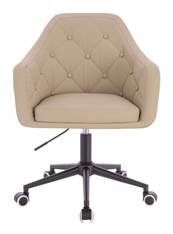 HR831K Krémszínű Műbőr Premium Soft szék fekete lábbal