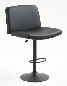 HR150W Fekete Modern Műbőr Szék Fekete lábbal