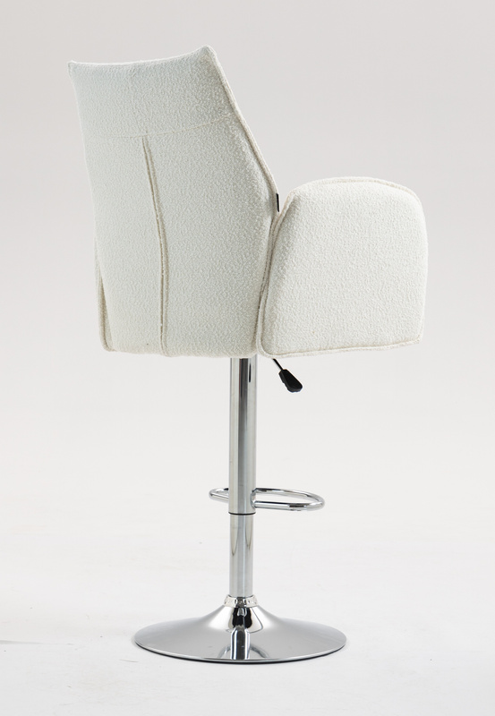 HR280W Krémszínű modern boucle szék krómozott lábbal