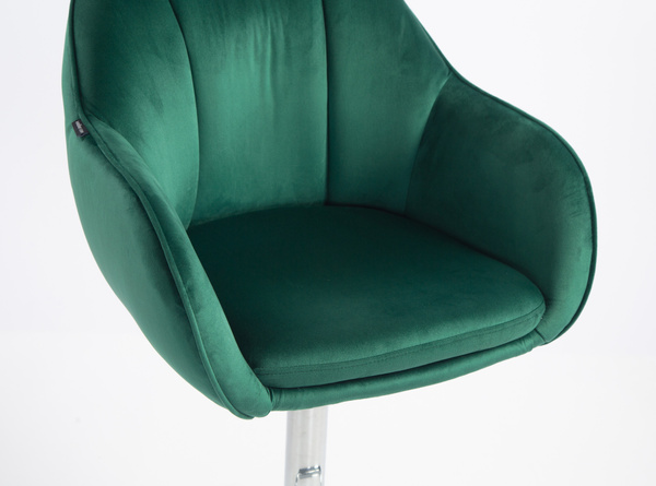 HR2055W Sötétzöld Modern Velúr Szék Krómozott lábbal