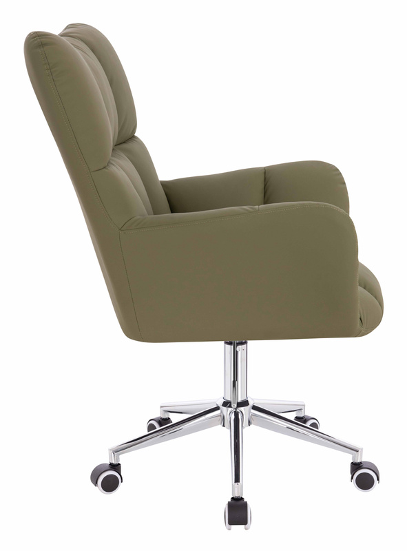 HR650K Khaki Műbőr Premium Soft szék krómozott lábbal